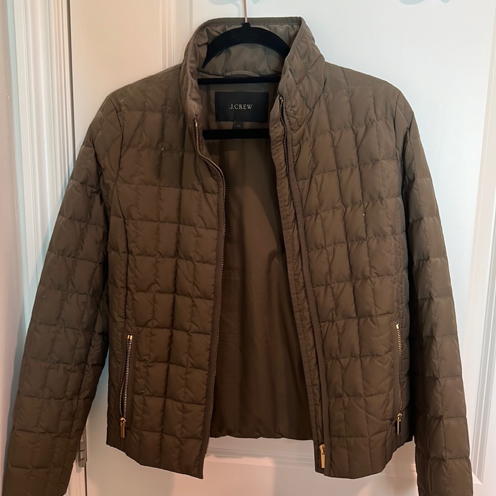 Olive green Jcrew puffer size XS